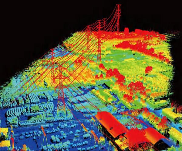Rappresentazione di un drone con LiDAR per rilevamenti ambientali